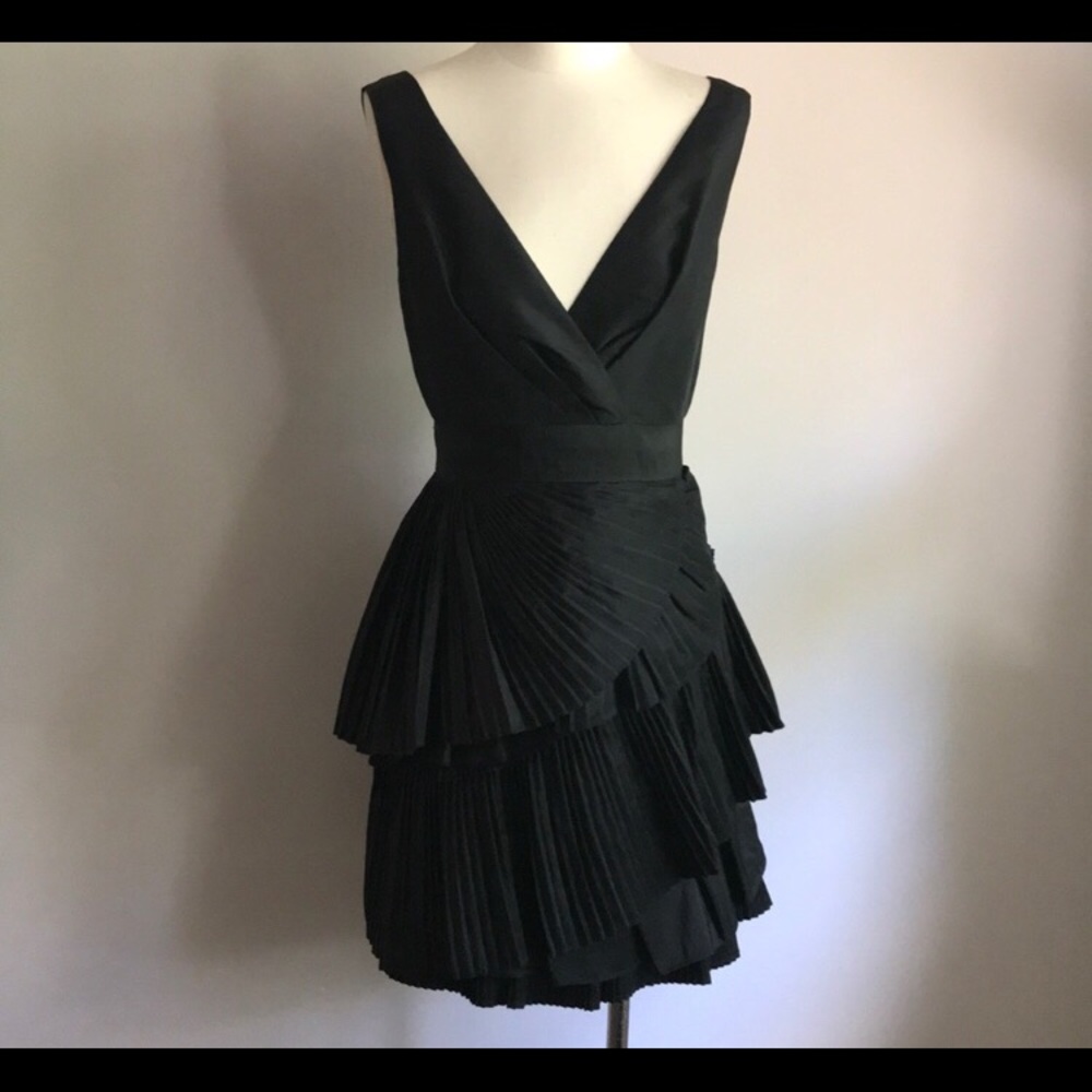 Stunning formal little black Satin Taffeta dress